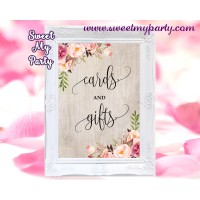 Boho Cards and gifts sign printable,Floral Cards and gifts sign,(31)